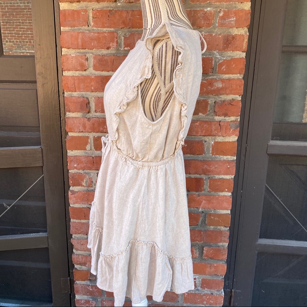 Flax/Rayon Ruffle Dress - Picture 3 of 9